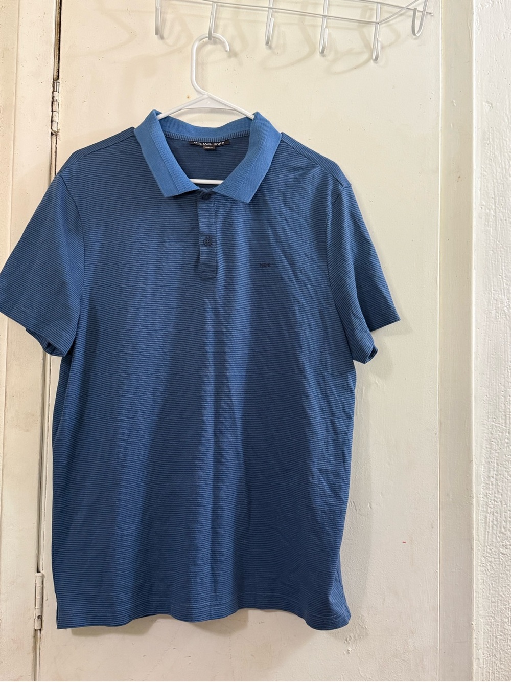 Michael Kors Men's Two-Tone Blue Polo Shirt